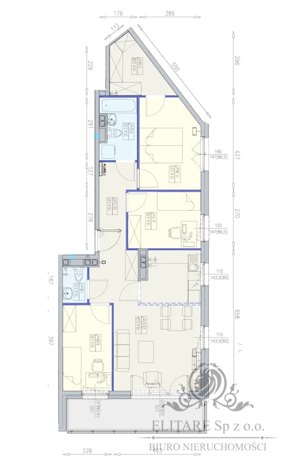 Mieszkanie /4 pok.74,22m2/ duży balkon/Krzyki ul.Braterska Wrocław - zdjęcie 4