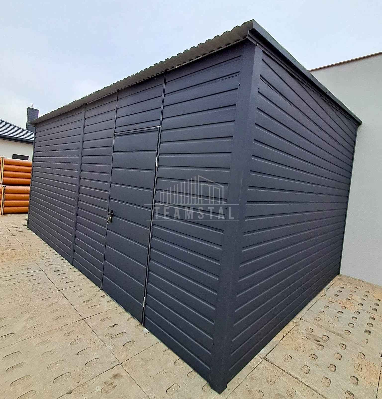 Garaż blaszany 3x7m Brama dwuskrzydłowa drzwi  dach spad w bok TS1049 Niepołomice - zdjęcie 2