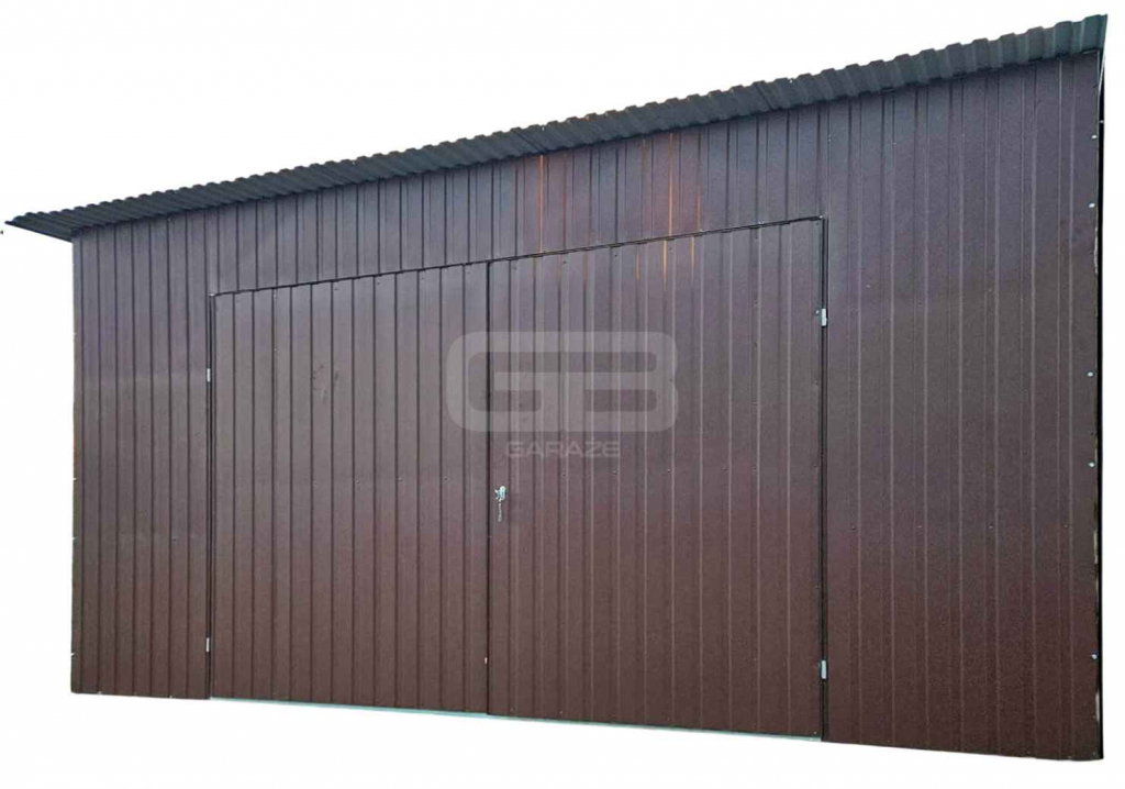 Garaż blaszany 5x6m, wolnostojący brama dwuskrzydłowa drzwi okno GB175 Suwałki - zdjęcie 1
