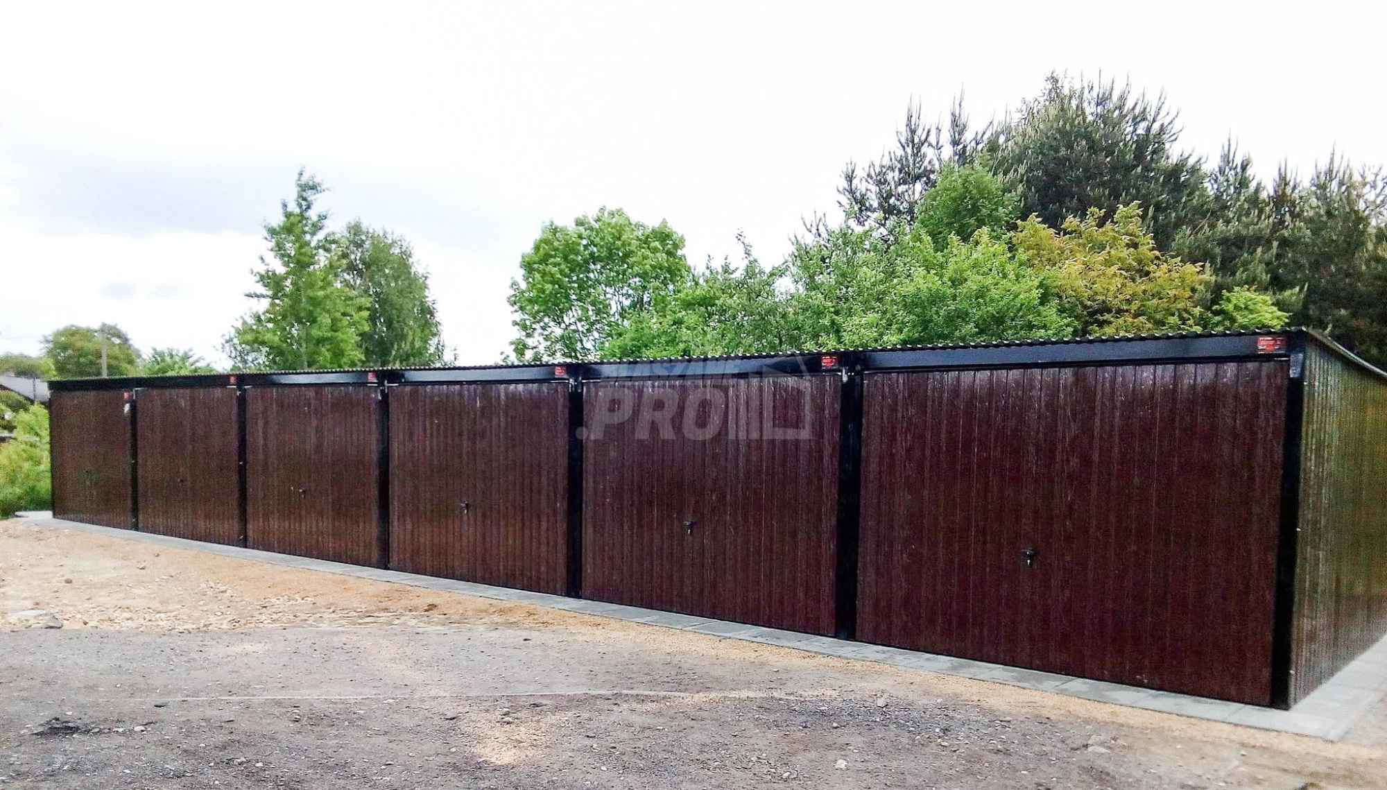 Garaż blaszany 18x5 Brama uchylna Ciemny brąz  Dach spad w tył GP166 Koszalin - zdjęcie 2