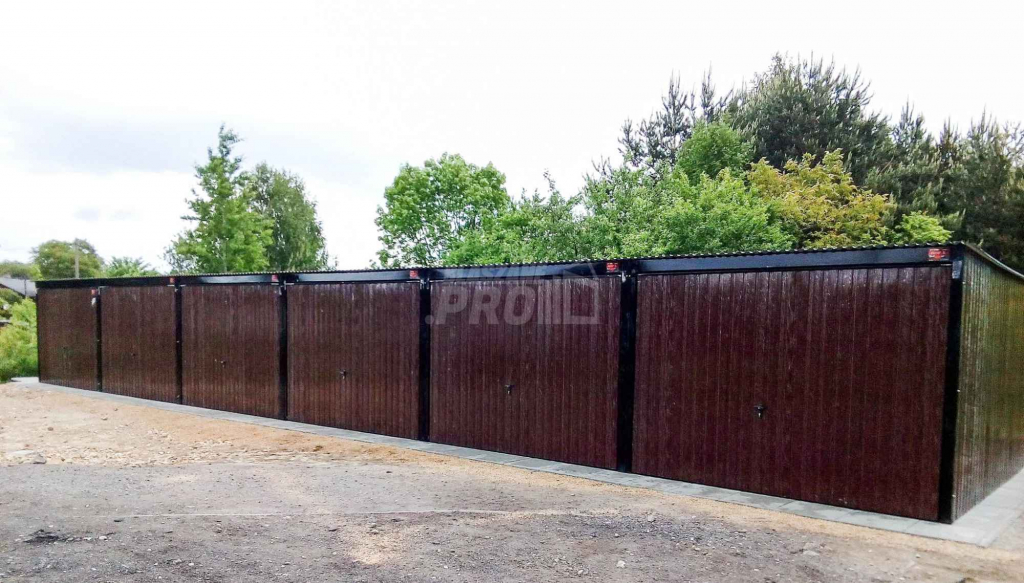 Garaż blaszany 18x5 Brama uchylna Ciemny brąz  Dach spad w tył GP166 Koszalin - zdjęcie 2