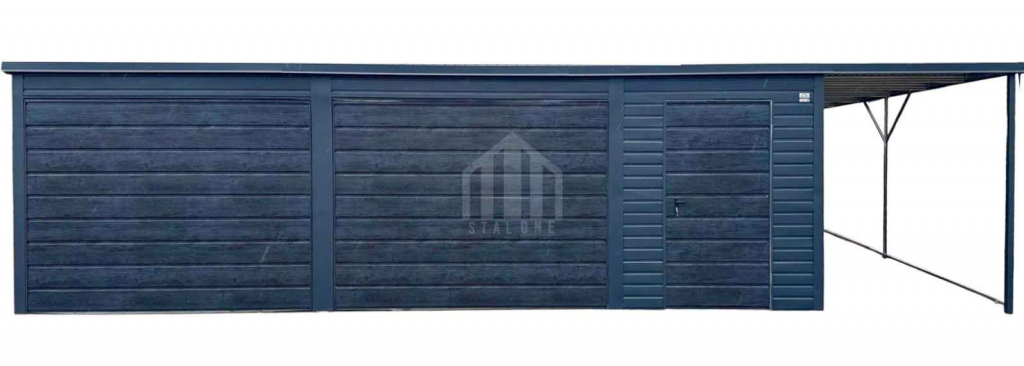 Garaż blaszany 8x5m + wiata 2m - 2x brama - okno - drzwi SO137 Jastrzębie-Zdrój - zdjęcie 1