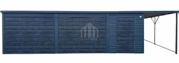 Garaż blaszany 8x5m + wiata 2m - 2x brama - okno - drzwi SO137