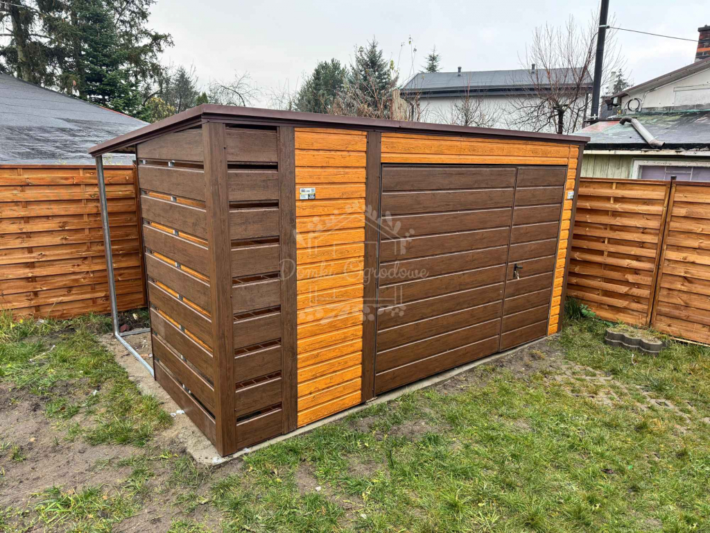 Schowek domek ogrodowy - Garaż 4x3m + wiata 0,5m - Brama uchylna ID873 Siedlce - zdjęcie 3
