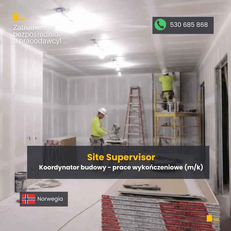 Koordynator Robót / Site Supervisor (m/k) – prace wykończeniowe Bemowo - zdjęcie 1