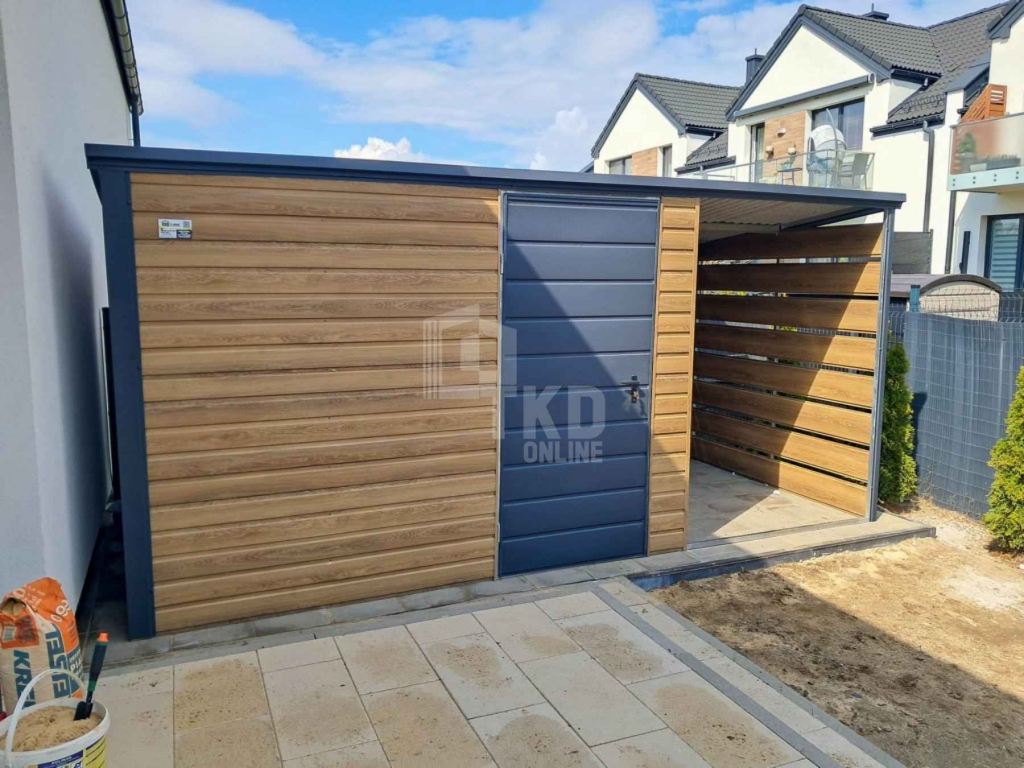 Schowek domek ogrodowy 3x2m + wiata 1,5m drzwi dach TKD370 Lubin - zdjęcie 2