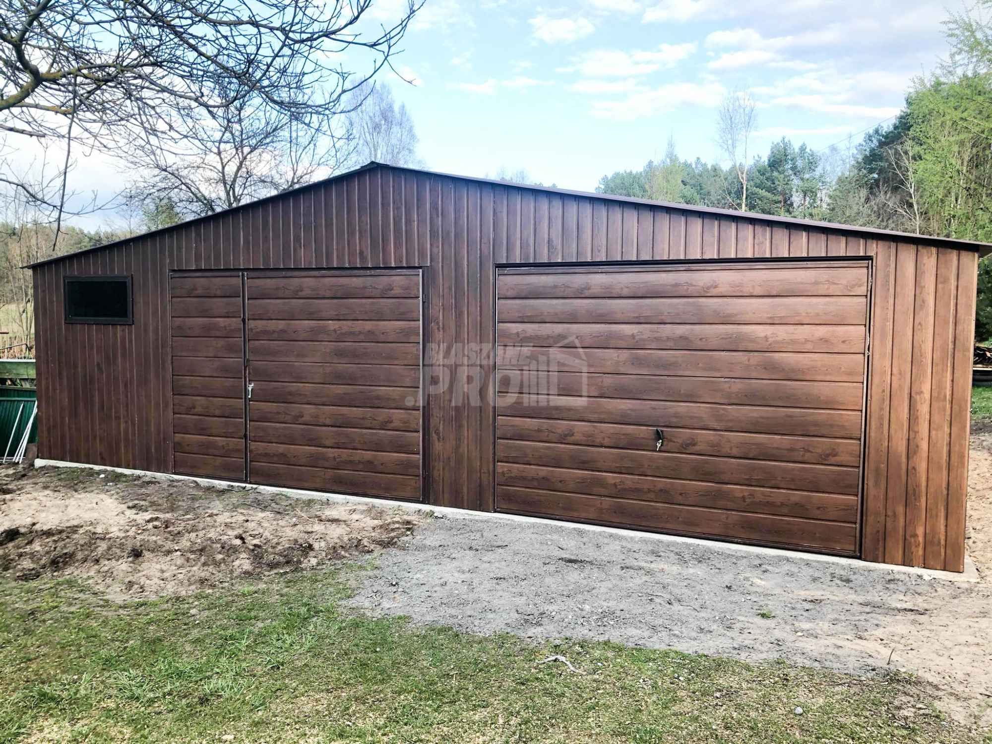 Garaż blaszany 9x6 2x Brama okno drewnopodobny Dach dwuspadowy GP137 Chełm - zdjęcie 4