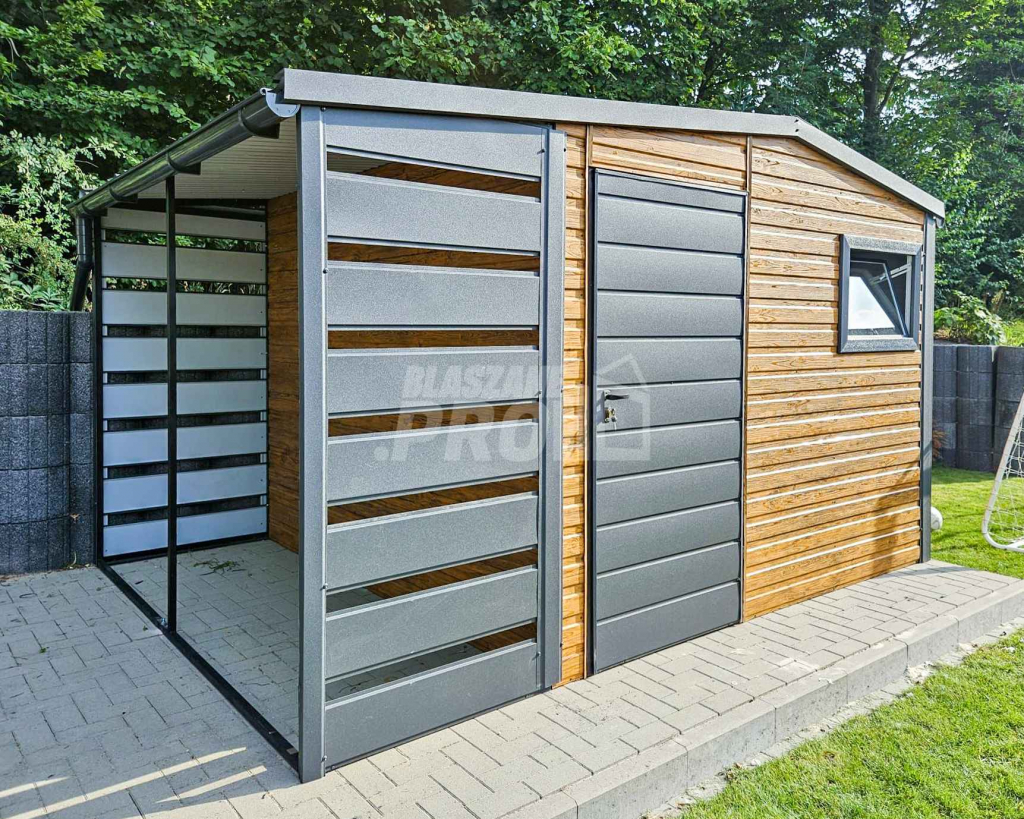 Domek ogrodowy 3x2,5m - wiata 1m  - drzwi - okno - rynny GP427 Jastrowie - zdjęcie 3