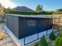 Garaż blaszany 5x6m - wiata 1m - brama - antracyt - dach GP655 Grudziądz - zdjęcie 5