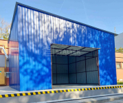 Hala - Garaż blaszany 7x8m - brama uchylna - niebieski - dach  ST251 Nowy Tomyśl - zdjęcie 2