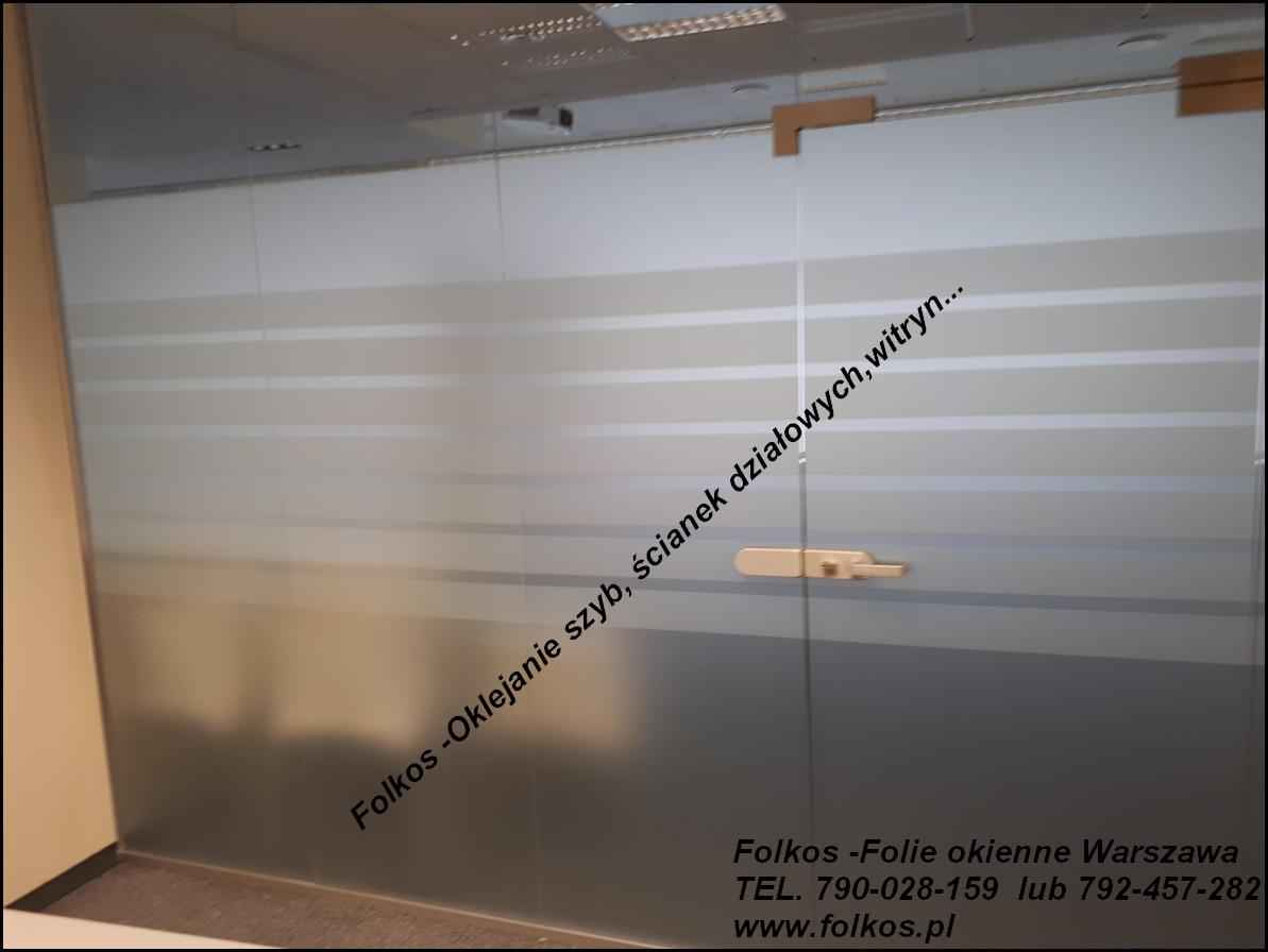 Oklejanie biur Warszawa- folie na ścianki działowe,okna,drzwi Oklejamy Mokotów - zdjęcie 8