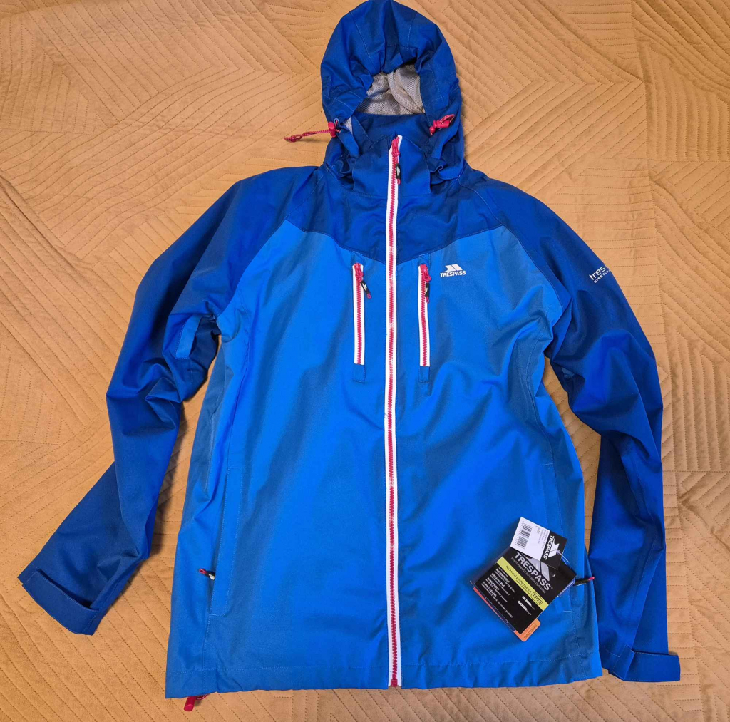 Męska kurtka przeciwdeszczowa Trespass Boone Jasnoniebieska L - Nowa! Bemowo - zdjęcie 1