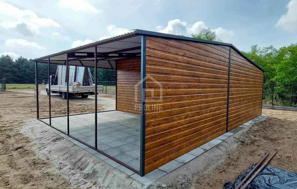 Garaż blaszany 4x6 + wiata 4m - Brama Drzwi okno  Dach dwuspad PLG119 Tarnów - zdjęcie 2