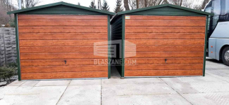 Garaż Blaszany 3x6 Brama zielony drewnopodobny dach dwuspadowy BL134 Białogard - zdjęcie 8