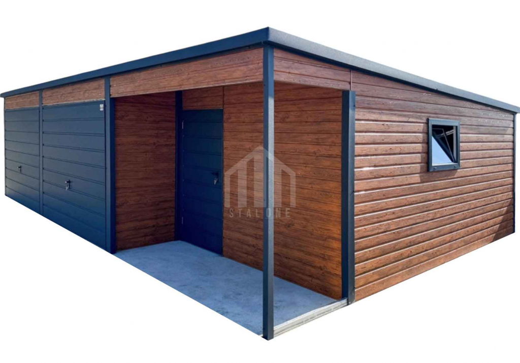 Garaż blaszany 9x5m + wnęka 3x1m - 2x brama - drzwi - 2x okno SO145 Olsztyn - zdjęcie 1