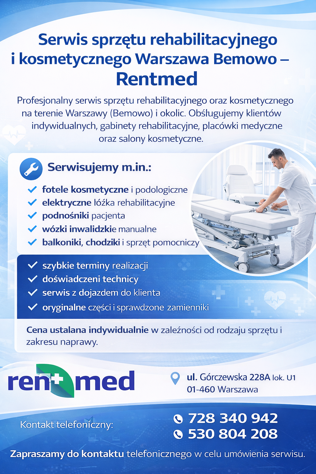 Serwis sprzętu rehabilitacyjnego i kosmetycznego Warszawa Rentmed Bemowo - zdjęcie 1