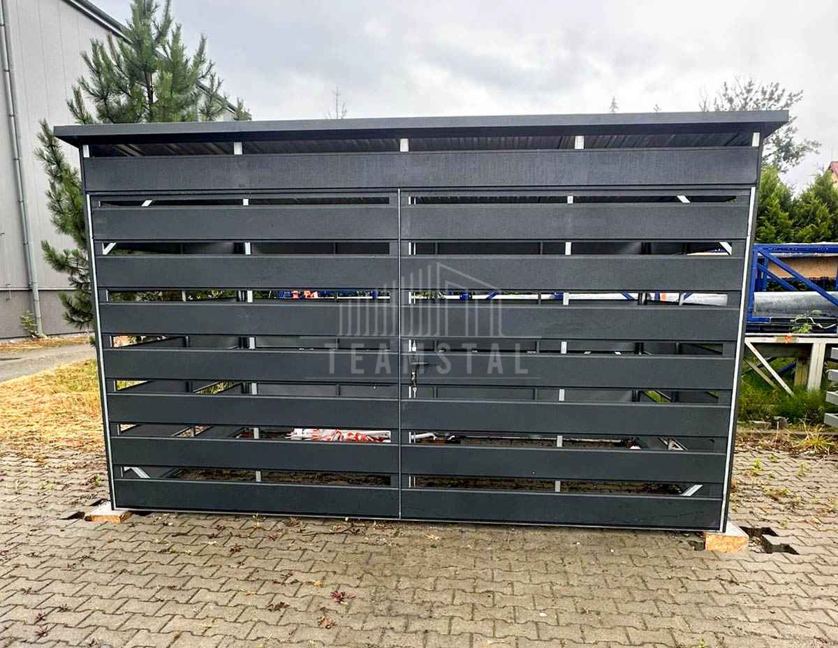 Wiata śmietnikowa 4x2m Antracyt - furtka TS1139 Radom - zdjęcie 4