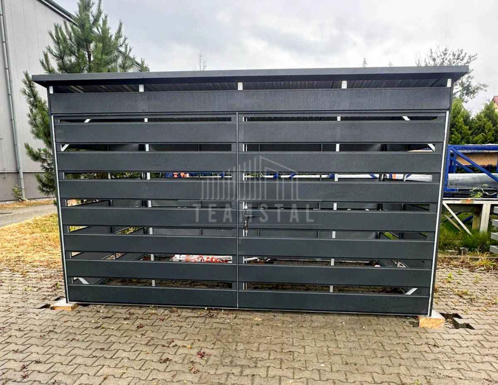 Wiata śmietnikowa 4x2m Antracyt - furtka TS1139 Radom - zdjęcie 4