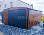 Garaż blaszany 4x6 drzwi - rynny - okno Brąz Dach dwuspadowy GP213 Zielona Góra - zdjęcie 3