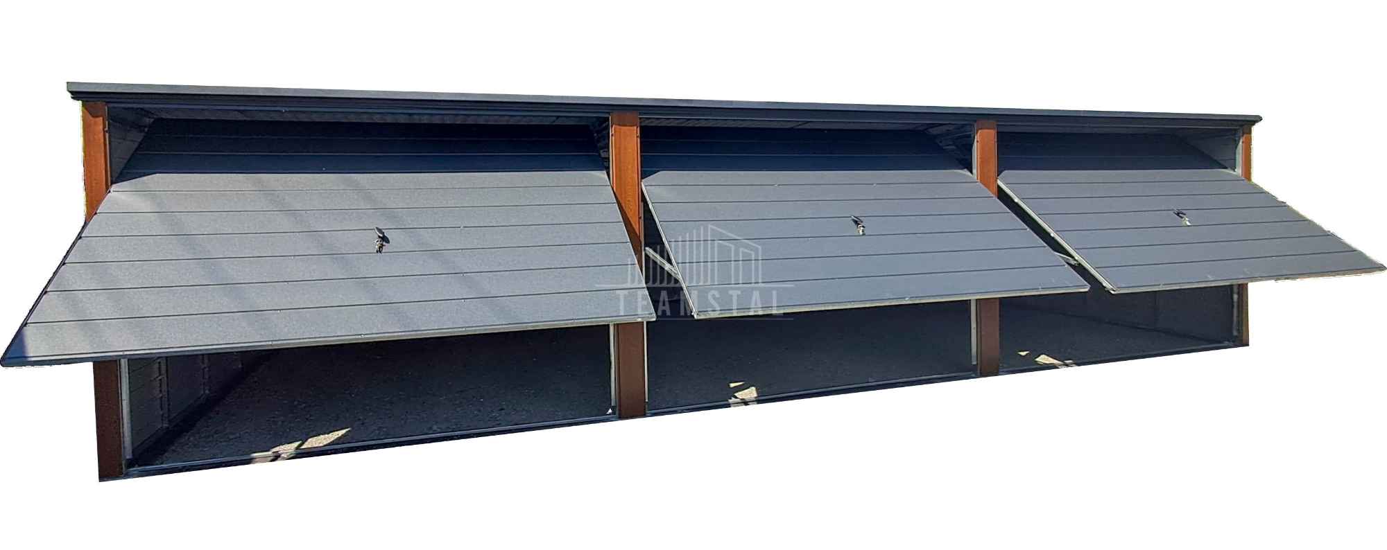 Garaż blaszany 9x5m 3x brama drewnopodobny dach TS1073 Zamość - zdjęcie 1