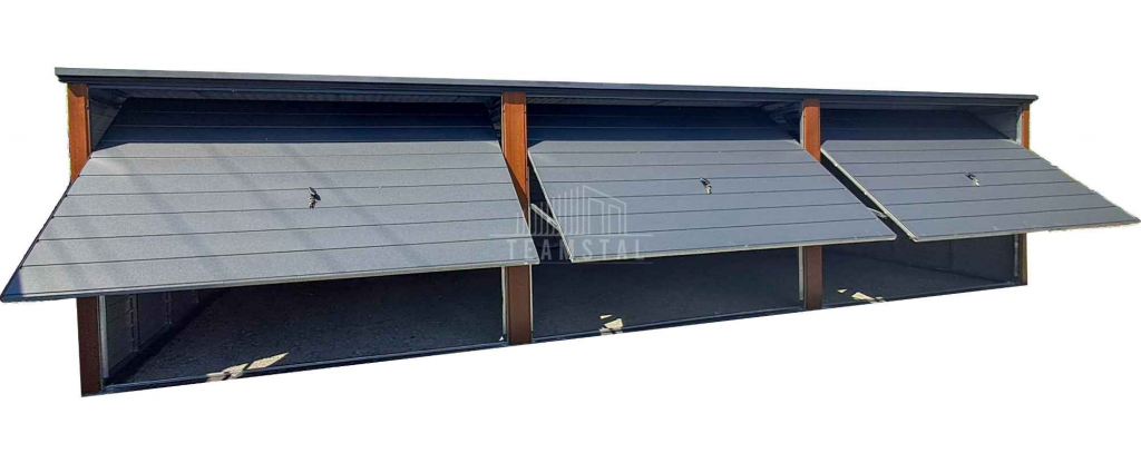 Garaż blaszany 9x5m 3x brama drewnopodobny dach TS1073 Zamość - zdjęcie 1