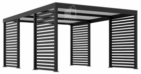 CarPort PREMIUM - Wiata samochodowa 4x5 Antracyt Zabudowa - ID957