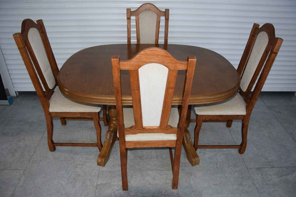 stół rozkładany i 4 krzesła - komplet w super stanie Olsztyn - zdjęcie 1