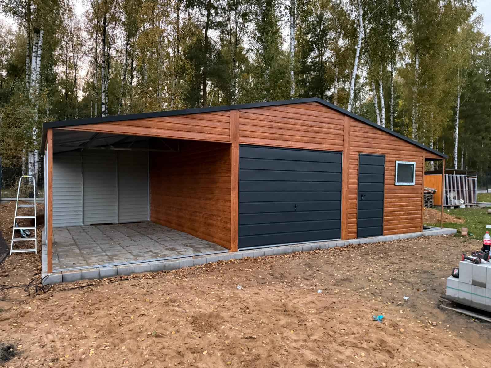 Garaż Blaszany Blaszak 10x6 dwuspadowy drewnopodobny PRODUCENT Reda - zdjęcie 3