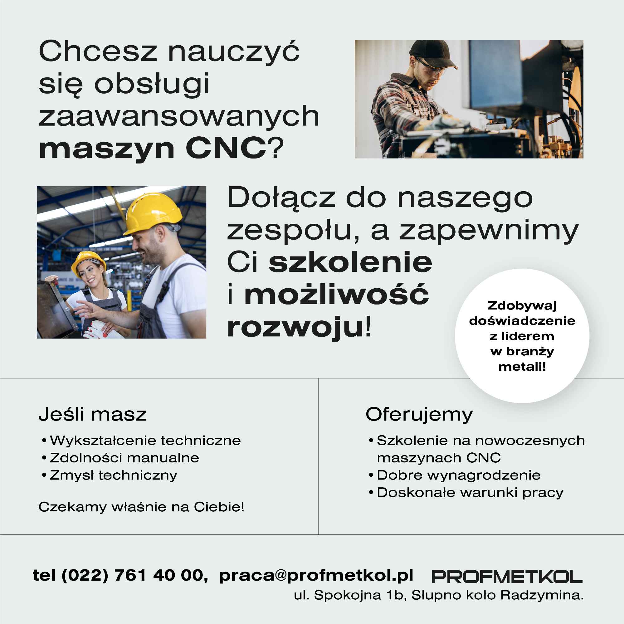 PROF-MET-KOL zatrudni operatorów CNC Słupno - zdjęcie 1