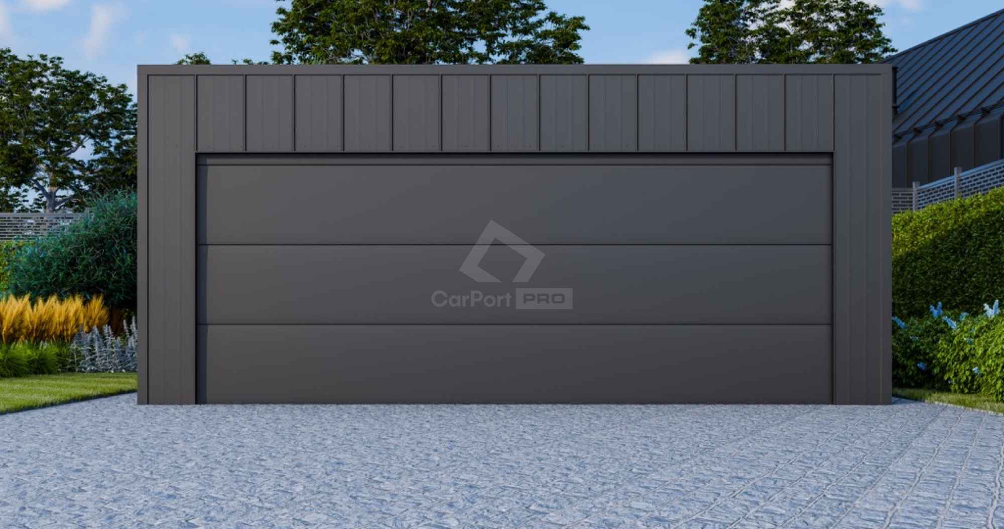 Garaż blaszany 6x6m brama segmentowa drzwi blacha na rąbek dach CP138 Miastko - zdjęcie 3