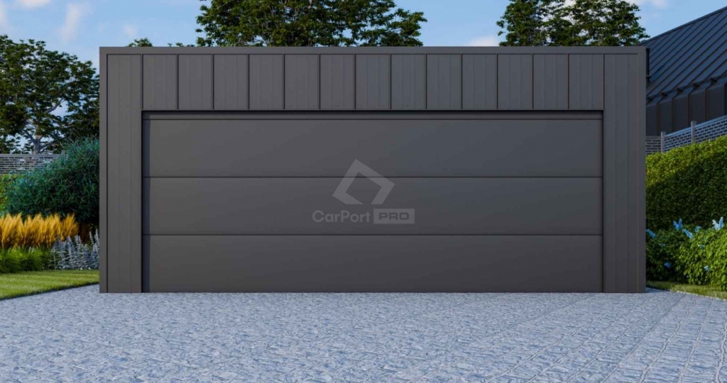 Garaż blaszany 6x6m brama segmentowa drzwi blacha na rąbek dach CP138 Miastko - zdjęcie 3