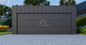 Garaż blaszany 6x6m brama segmentowa drzwi blacha na rąbek dach CP138 Miastko - zdjęcie 3