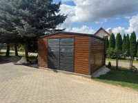 Garaż Blaszany dwuspadowy 4x5 Złoty Dąb + Ciemny Grafit Brama Kędzierzyn-Koźle - zdjęcie 6