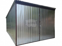 Garaż blaszany 3x4m - Brama - ocynk -  Dach spad w tył GP577