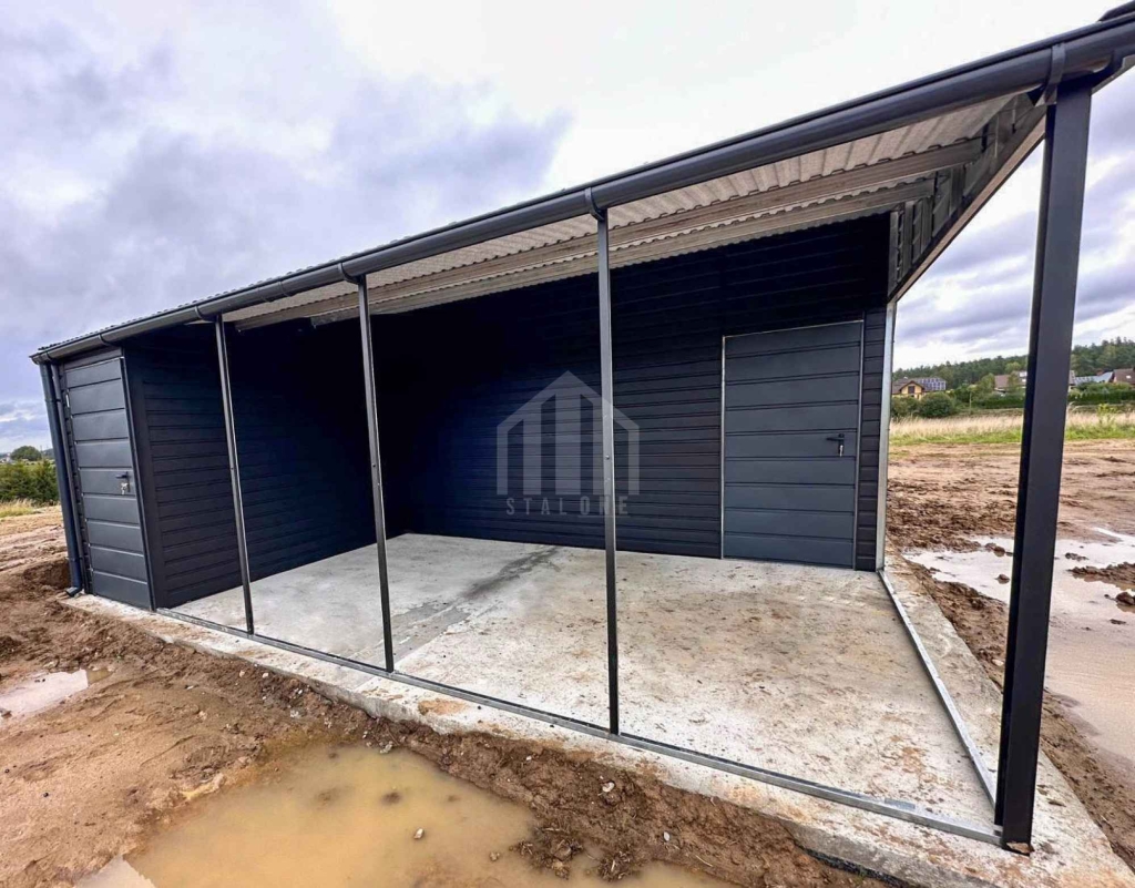 Garaż blaszany 6x6m wiata 3x5m 2x brama 2x drzwi okno rynny SO171 Zamość - zdjęcie 6