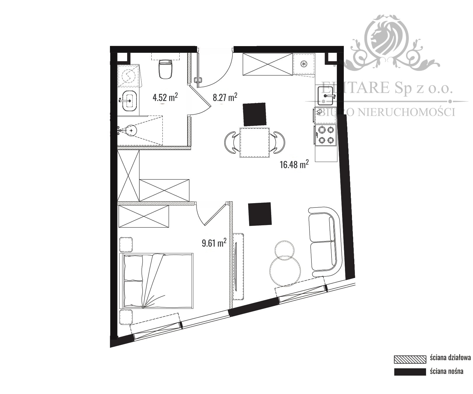 Apartament 2 pokojowy 38,88m2, ogrzewanie miejskie/Stare Miasto Wrocław - zdjęcie 2