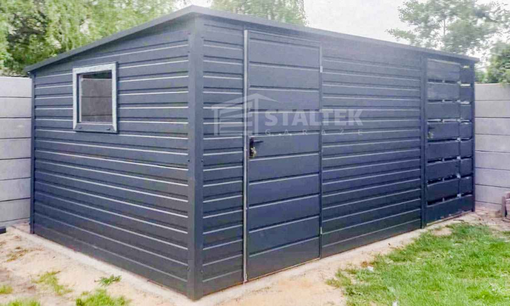 Schowek - Domek Ogrodowy 4x2,5 + Wiata 1,5m - 2x Drzwi Okno dach ST150 Bydgoszcz - zdjęcie 3