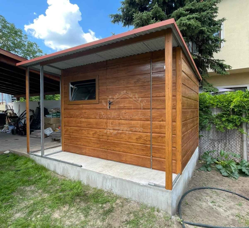 Domek ogrodowy 2,5×2,5m wiata jasny orzech – drewnopodobny ID1226 Białystok - zdjęcie 2