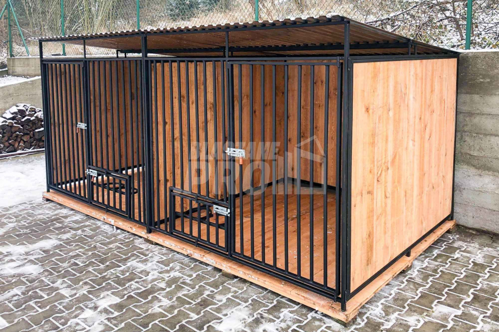 Kojec dla Psów 4x2- Drewniana podłoga - uchwyt na miski GP373 Kalisz Pomorski - zdjęcie 2