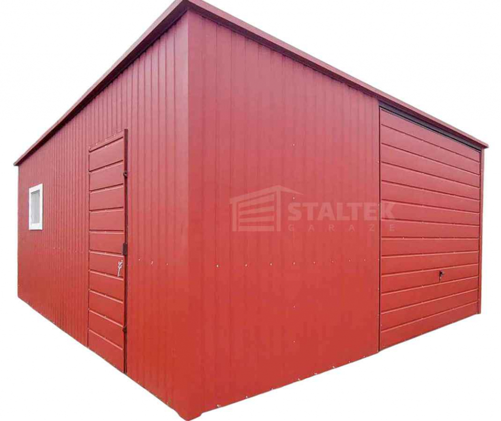 Garaż blaszany 6x6 - Brama uchylna - drzwi  dach ST114 Września - zdjęcie 1