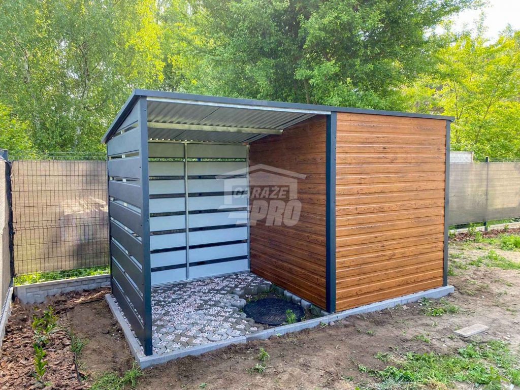 Schowek - Domek Ogrodowy 2x2m + wiata 2m  Drzwi dach spad w tył GP547 Białystok - zdjęcie 3