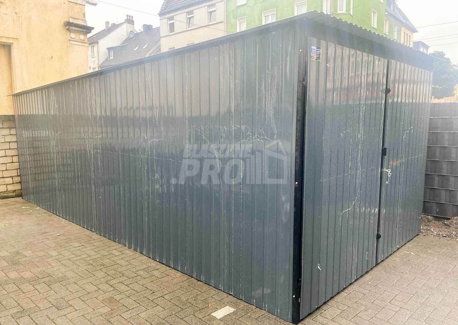 Garaż blaszany 3x7 brama dwuskrzydłowa antracyt Dach spad w tył GP193 Gliwice - zdjęcie 2