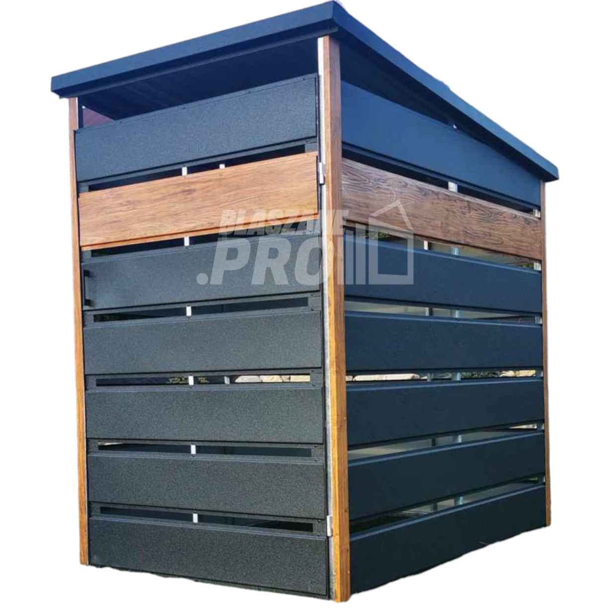 Wiata śmietnikowa spad tył 0,8x1,3m antracyt Schowek ogrodowy GP289 Nowy Sącz - zdjęcie 1