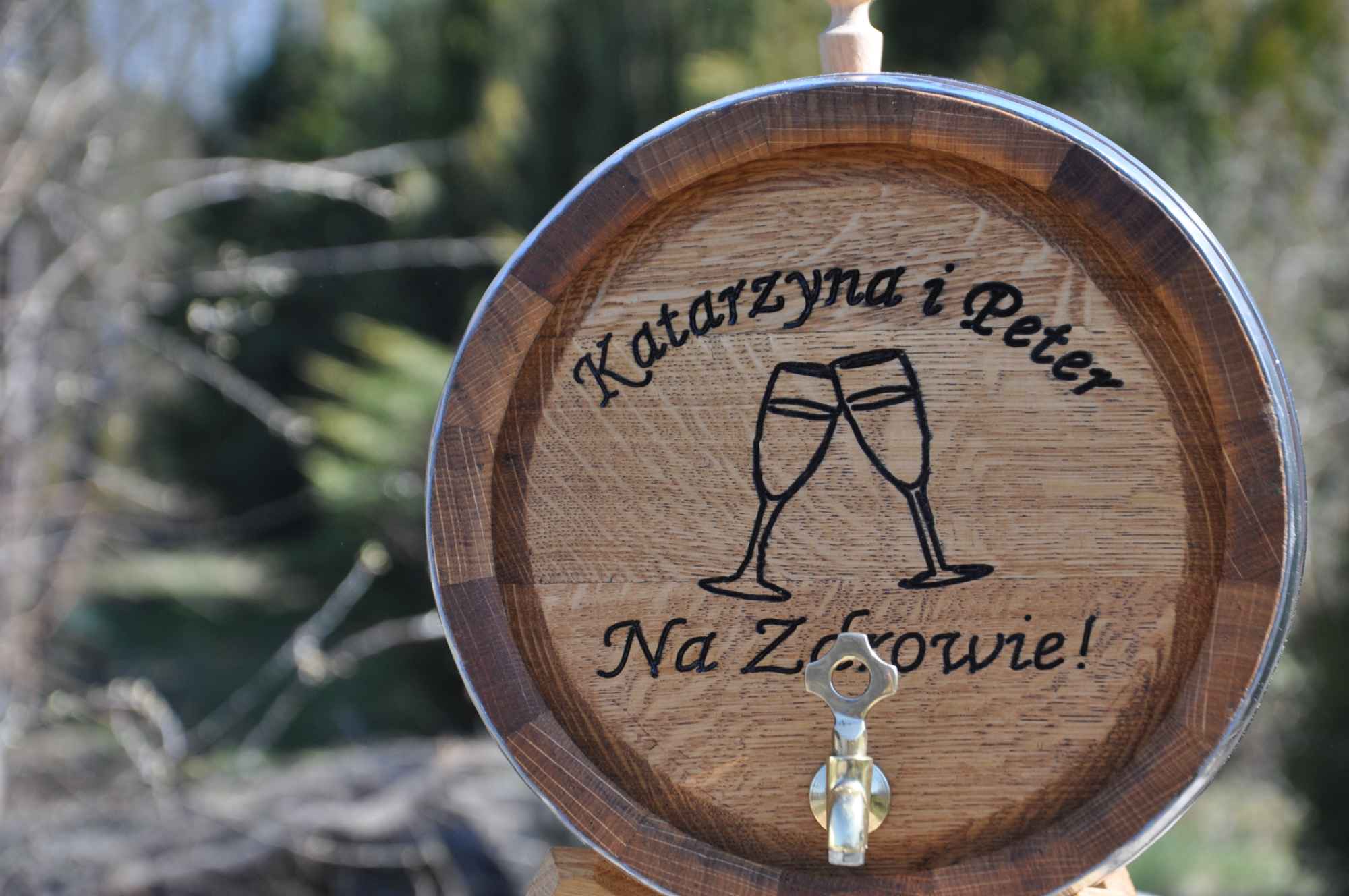 Beczka Dębowa 3L 4L 5L 10L 15L 20L Grawer Ozdobne Sznurki Opalanie Gdańsk - zdjęcie 4