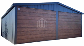 Garaż blaszany 6x5,8m - 2x Brama uchylna - drzwi - rynny SO123