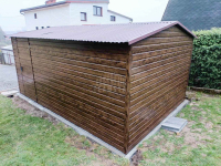 Garaż blaszany 4x6m Brama uchylna drzwi okno drewnopodobny dach TS895 Szczecin - zdjęcie 7