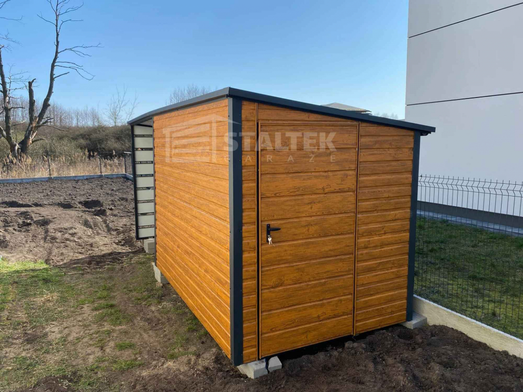 Schowek - Domek Ogrodowy 3x2m + wiata 3m -  Drzwi   dach ST129 Grudziądz - zdjęcie 3