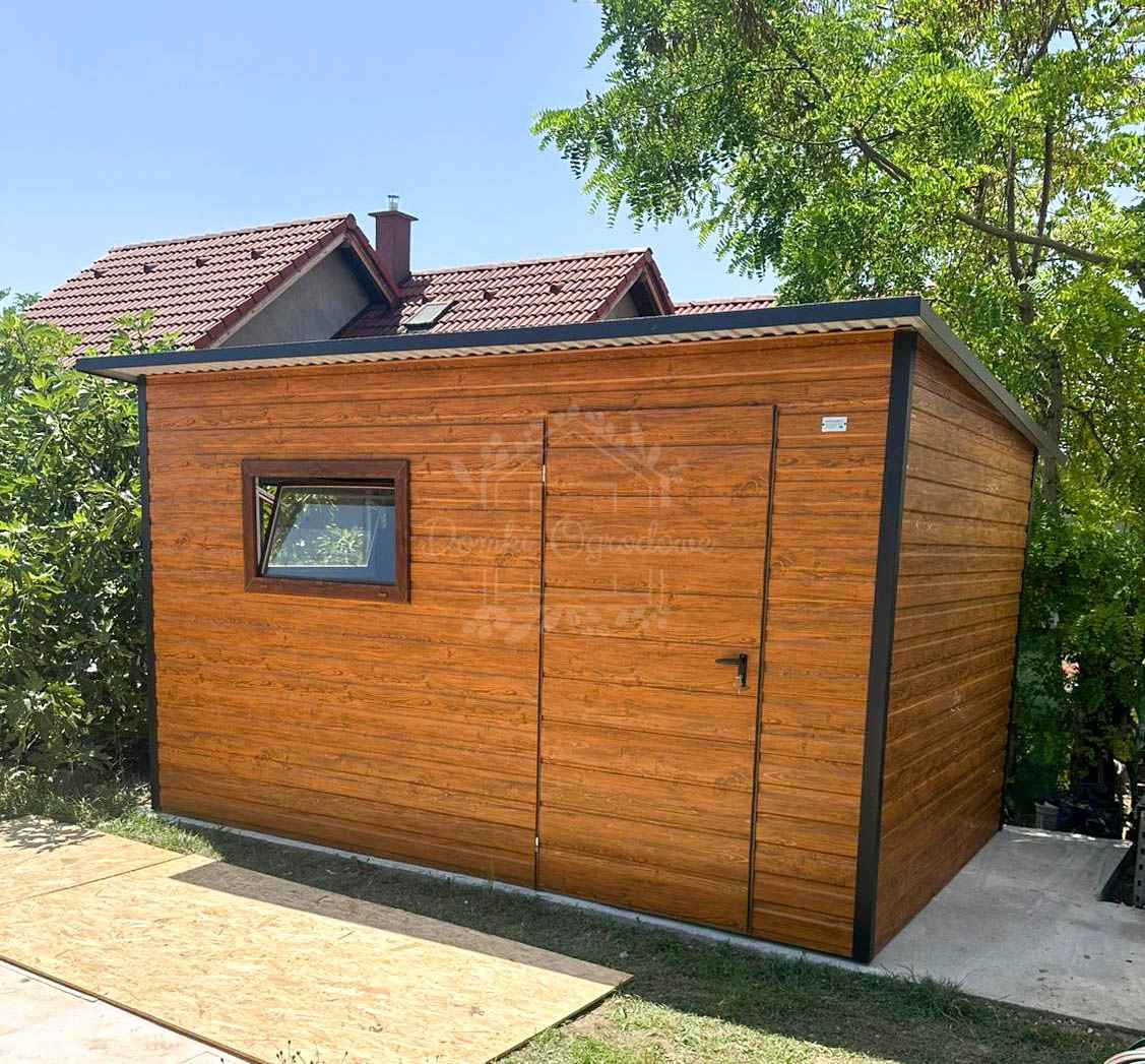 Schowek – domek ogrodowy 4x2m jasny orzech – drewnopodobny ID1275 Września - zdjęcie 2
