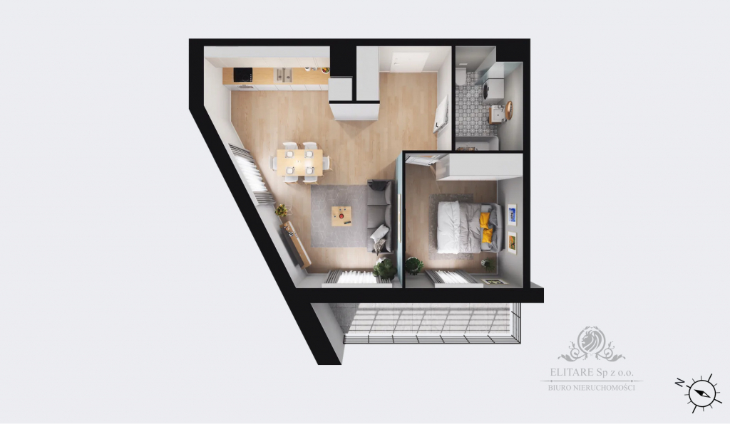 REZERWACJA/Mieszkanie 2pok, 45,64m2 z balkonem nowe /Wrocław Szczepin Wrocław - zdjęcie 10