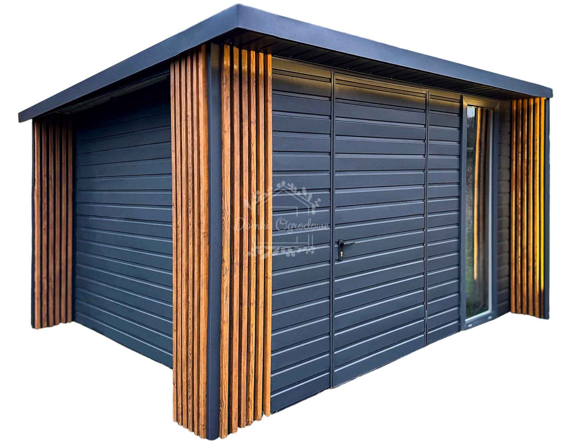 Schowek  Domek ogrodowy PREMIUM 3x3m + wiata Dekor  Antracyt  ID904 Szczecin - zdjęcie 1